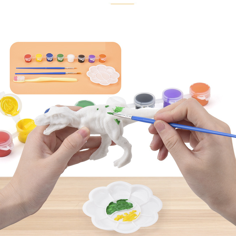 Model Kit Dinosaur Bandai - 6/8 Peças DIY Dinossauros Brancos para